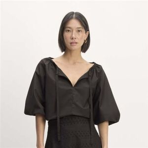 Everlane The Supima Puff Sleeve Blouse Nwt